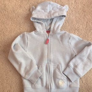 Gymboree 4 (xs) light blue bear hoodie